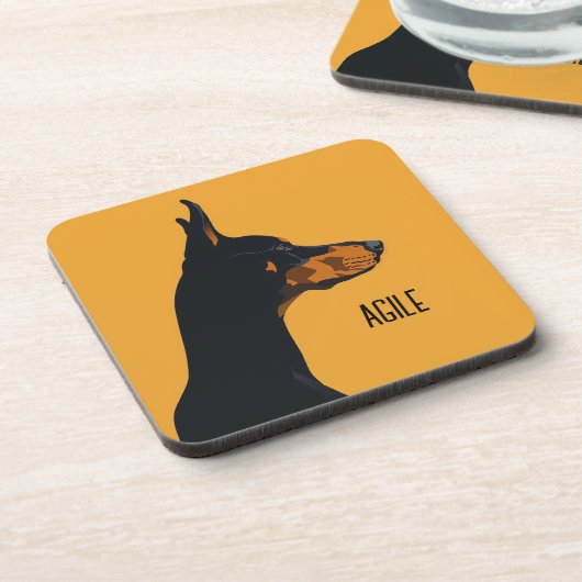 Yellow Doberman Getränkeuntersetzer (Linke Seite)