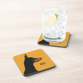 Yellow Doberman Getränkeuntersetzer (Rechte Seite)