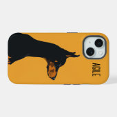 Yellow Doberman iPhone 15 Hülle (Rückseite (Horizontal))