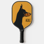 Yellow Doberman Pickleball Schläger (Rückseite)
