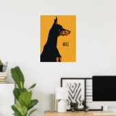 Yellow Doberman Poster (Heimbüro)