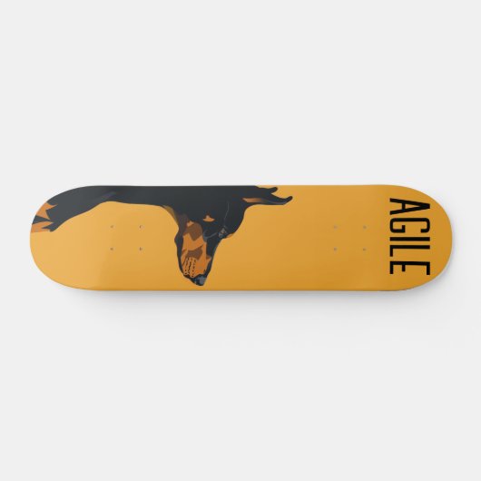 Yellow Doberman Skateboard (Horizontal)