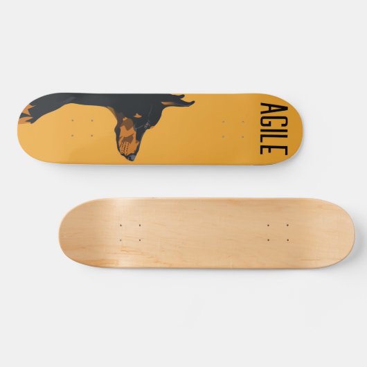 Yellow Doberman Skateboard (Horizontal)