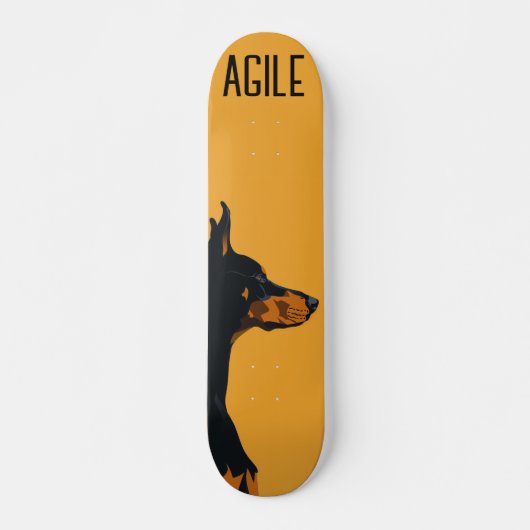 Yellow Doberman Skateboard (Vorne)