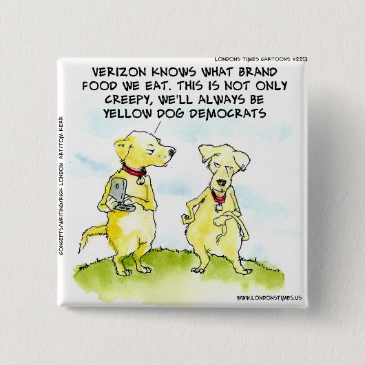 Yellow Dog Democrats Funny Button (Vorderseite)