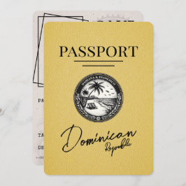 Yellow Dominican Passport Save The Date