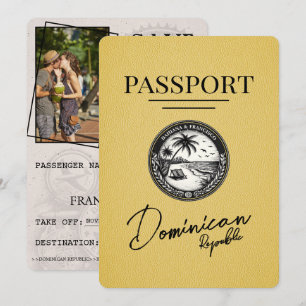 Yellow Dominican Passport Save The Date