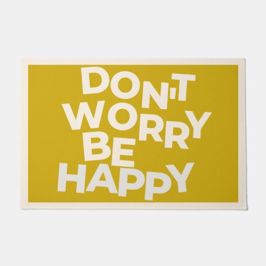 YELLOW DONT WORRY SEIN GLÜCKLICH FUßMATTE (Vorderseite)