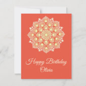 Yellow Dot Mandala Happy Birthday Card Karte (Vorderseite)