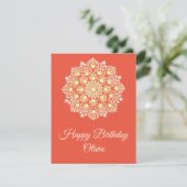 Yellow Dot Mandala Happy Birthday Card Karte (Stehend Vorderseite)