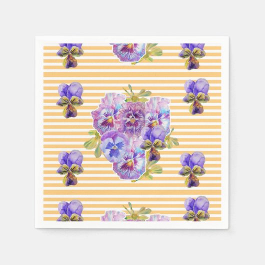 Yellow Dot Shabby Chic floral Serviette Napkins (Vorderseite)