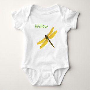 Yellow Dragonfly Individuelle Name Bodysuit Baby Strampler