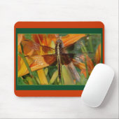 Yellow Dragonfly Mousepad (Mit Mouse)