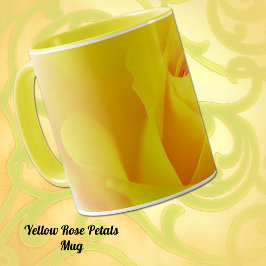 Yellow Dreamy Rose Petals Tasse Cup