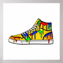Yellow Drilling Paint Sneaker
