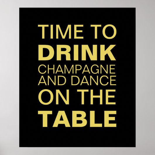 Yellow Drink Champagne Party Poster (Vorne)