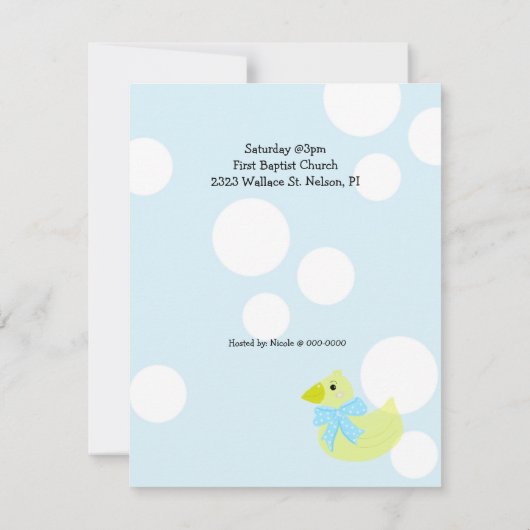 Yellow Duck Baby Duck Einladung (Rückseite)