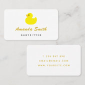Yellow Duck Babysitter Minimal Visitenkarte (Vorne/Hinten)