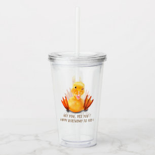 Yellow Duck Birthday Acrylic Tumbler Acryltrinkbecher