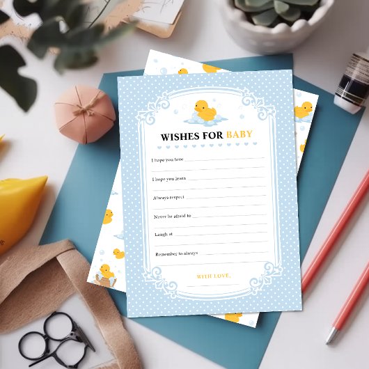 Yellow Duck Bubble Bath wünscht sich eine Baby Gam Hinweiskarte