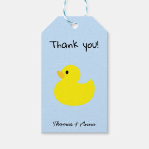 Yellow Duck Danke, Blue Color Gift Tags Geschenkanhänger