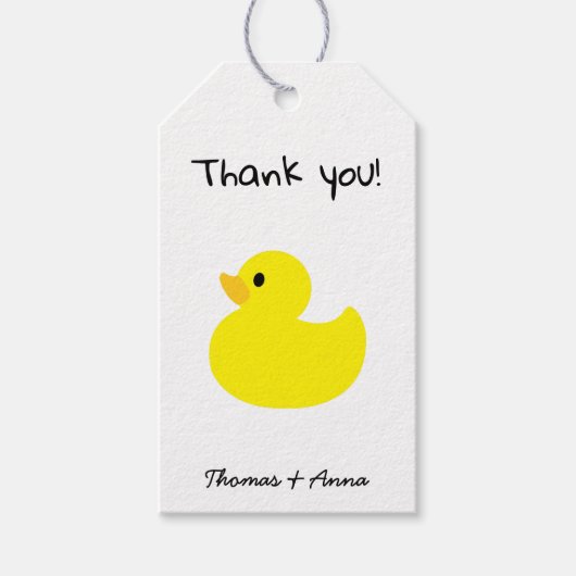Yellow Duck - Danke Geschenkanhänger (Vorderseite)