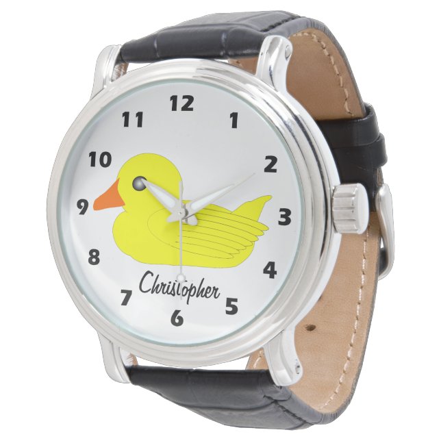 Yellow Duck Design Personalised Armbanduhr (Schrägansicht)