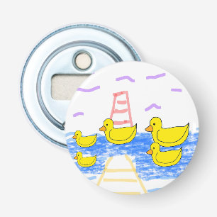 Yellow Duck Family Lighthouse Gelbe Pier Flaschenöffner