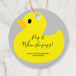 Yellow Duck Pop it Wenn sie Pop Geschenkanhänger