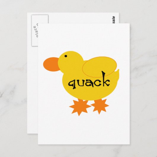 Yellow Duck Quack Tshirts und Geschenke Postkarte (Vorne/Hinten)