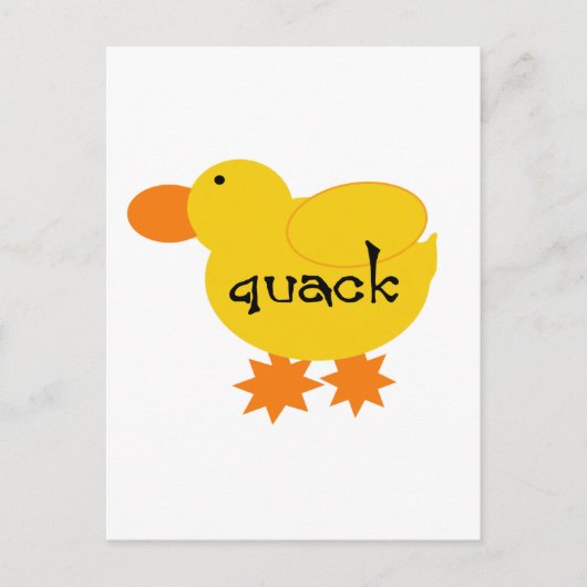 Yellow Duck Quack Tshirts und Geschenke Postkarte (Vorderseite)
