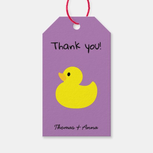 Yellow Duck Vielen Dank Geschenkanhänger (Vorderseite)