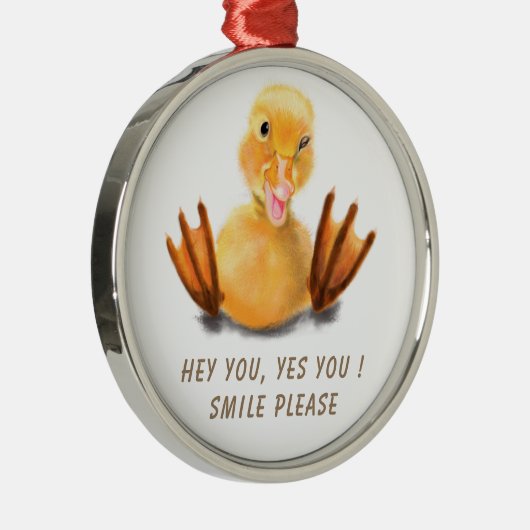 Yellow Duckling Christmas Ornament - Lächeln (Rechts)