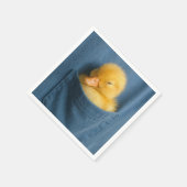 Yellow Duckling In a T-shirt Pocket Serviette (Ecke)