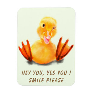 Yellow Duckling Playful Wink Magnet Smile Gift