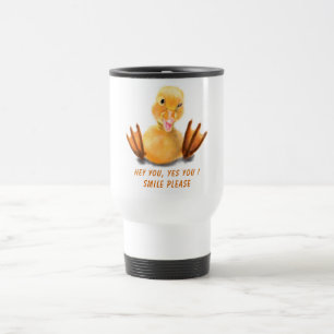 Yellow Duckling Playful Wink Travel Mug Smile Reisebecher