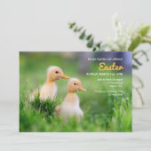 Yellow Ducklings Ostereinladung Einladung (Stehend Vorderseite)