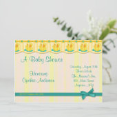Yellow Ducks Babydusche Einladung (Stehend Vorderseite)