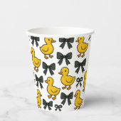 Yellow Ducks & Bows Party Paper Cup Pappbecher (Vorderseite)