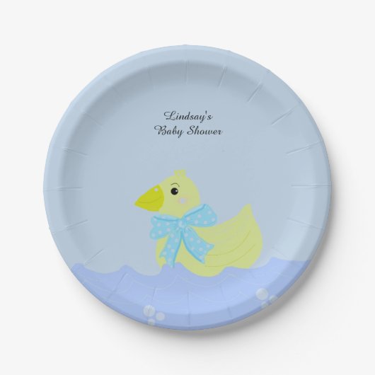 Yellow Ducky Baby Dusche Pappteller (Vorderseite)