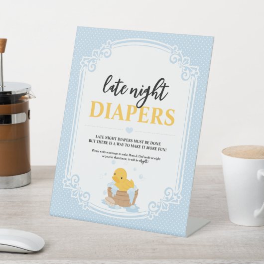 Yellow Ducky Late Night Diapers Pedalstal-Zeichen Sockelschild (In SItu)
