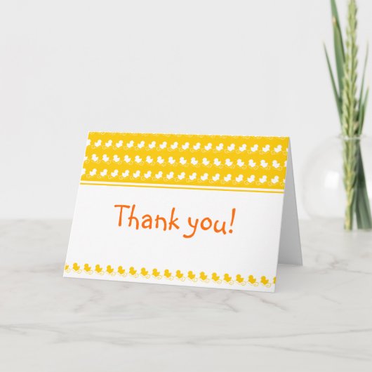 yellow ducky row baby shower thank you card dankeskarte (Vorderseite)