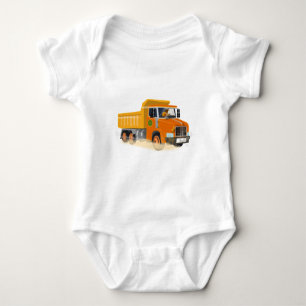 Yellow Dump Truck Cartoon für Kinder Baby Strampler
