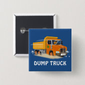 Yellow Dump Truck Cartoon für Kinder Button (Vorne & Hinten)