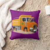 Yellow Dump Truck Cartoon für Kinder Kissen (Decke)