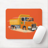 Yellow Dump Truck Cartoon für Kinder Mousepad (Mit Mouse)