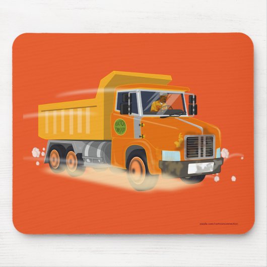 Yellow Dump Truck Cartoon für Kinder Mousepad (Vorne)