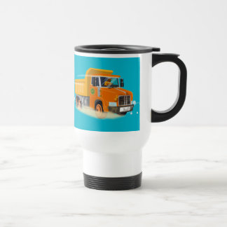 Yellow Dump Truck Cartoon für Kinder Reisebecher
