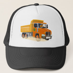 Yellow Dump Truck Cartoon für Kinder Truckerkappe