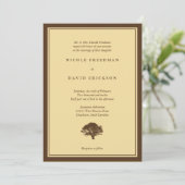 Yellow Eak tree Brawn Einladung zur Hochzeit (Stehend Vorderseite)